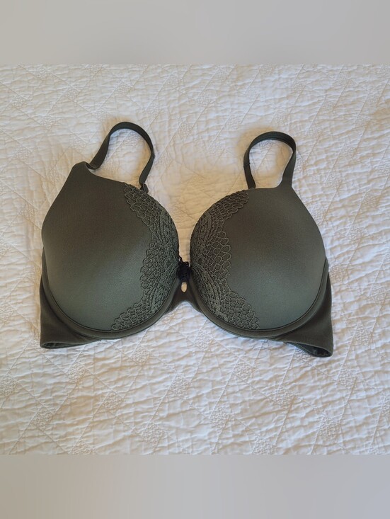 Victoria's Secret Other - Body By Victoria Perfect Shape Olive Sage Green Lace-Trim Padded Cups 32DDD